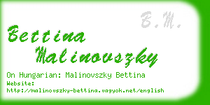 bettina malinovszky business card